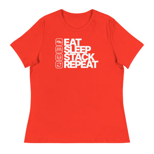 Eat Sleep Stack Repeat Women's Relaxed Tee - lifestyle view