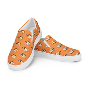 Women’s slip-on Bitcoin Lightning Canvas Shoes - front view